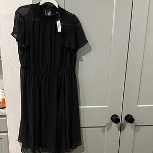 Torrid Black Sheer Ruffle Dress